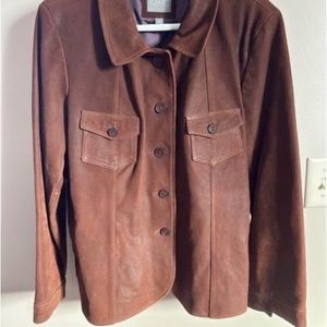 J. JILL BROWN GENUINE LEATHER JACKET MEDIUM
